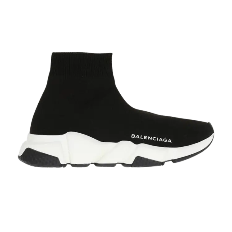 Кроссовки Balenciaga Wmns Speed Trainer Mid 'Black White Black', черный