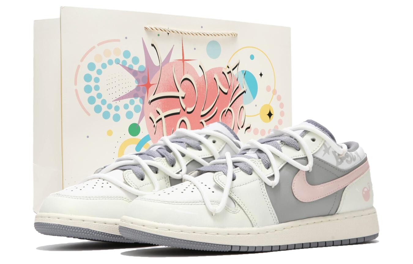 

Кроссовки Air Jordan 1 Vintage Basketball Shoes Men Low-top Off-white/pink, цвет Off White