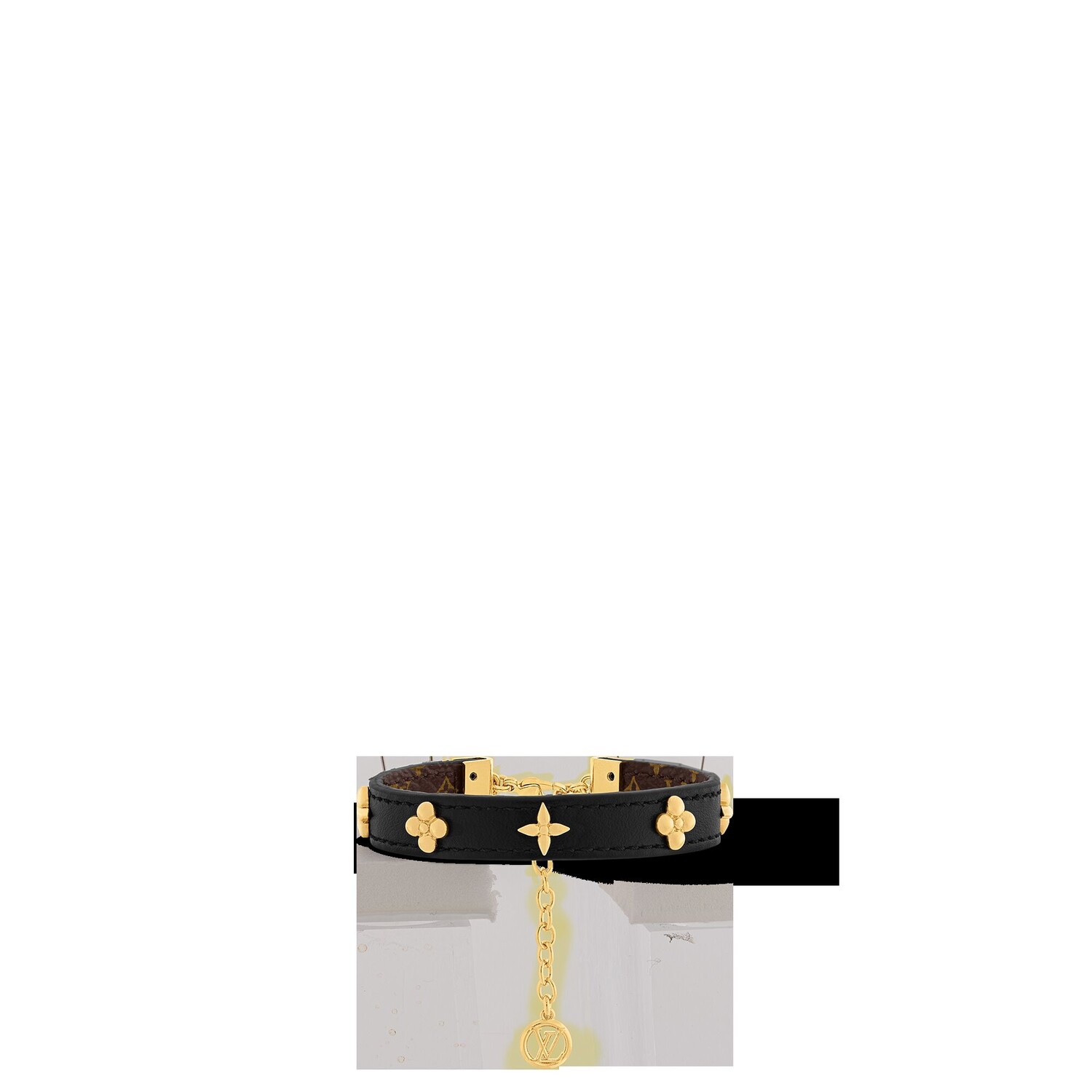 

Браслет с заклепками Fleurs Louis Vuitton, черный