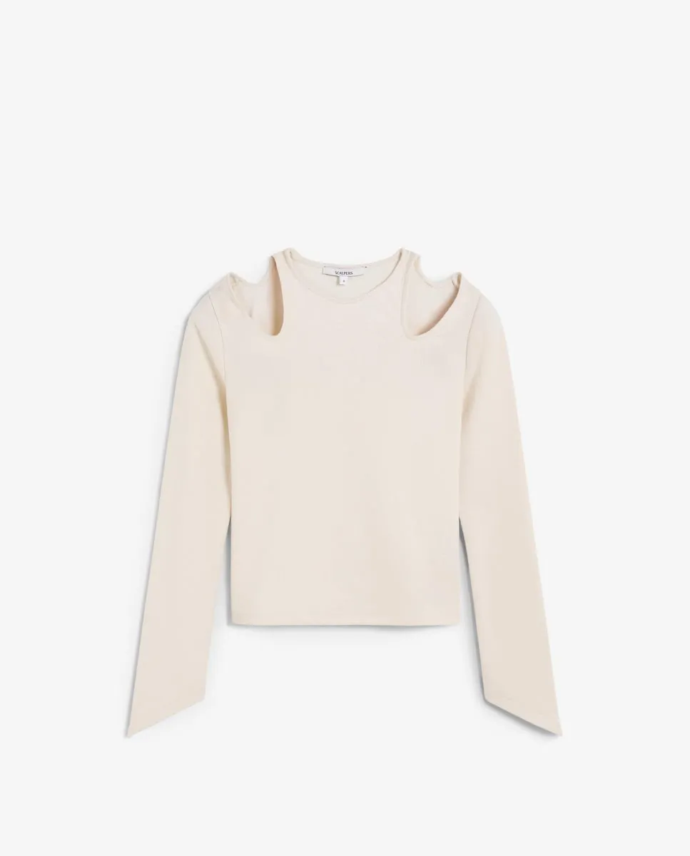 

Женская асимметричная длинная футболка Scalpers, бежевый