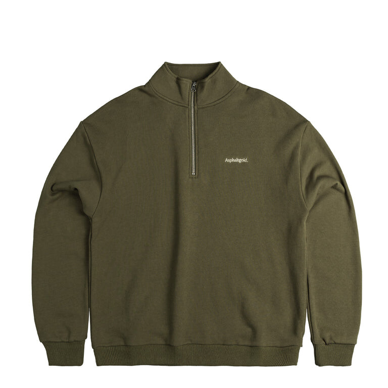 

Свитер *Never Enough.* Half Zip Sweater Asphaltgold, зеленый