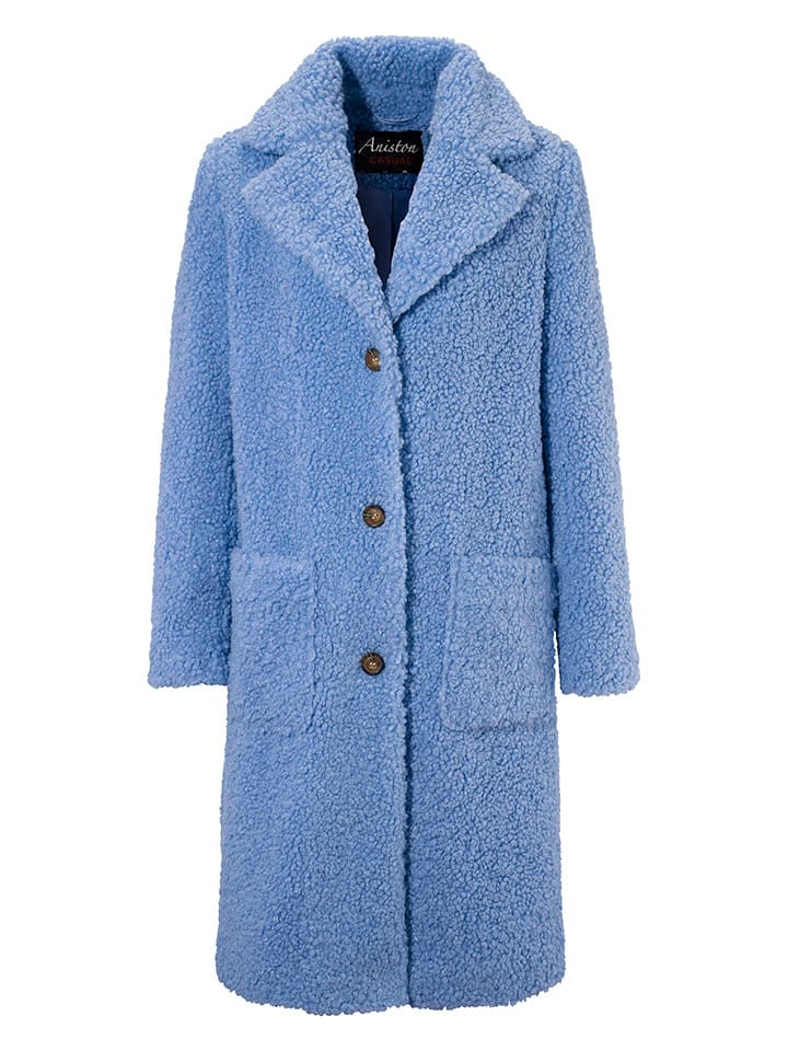 

Aniston Пальто-«мишка» светло-голубого цвета