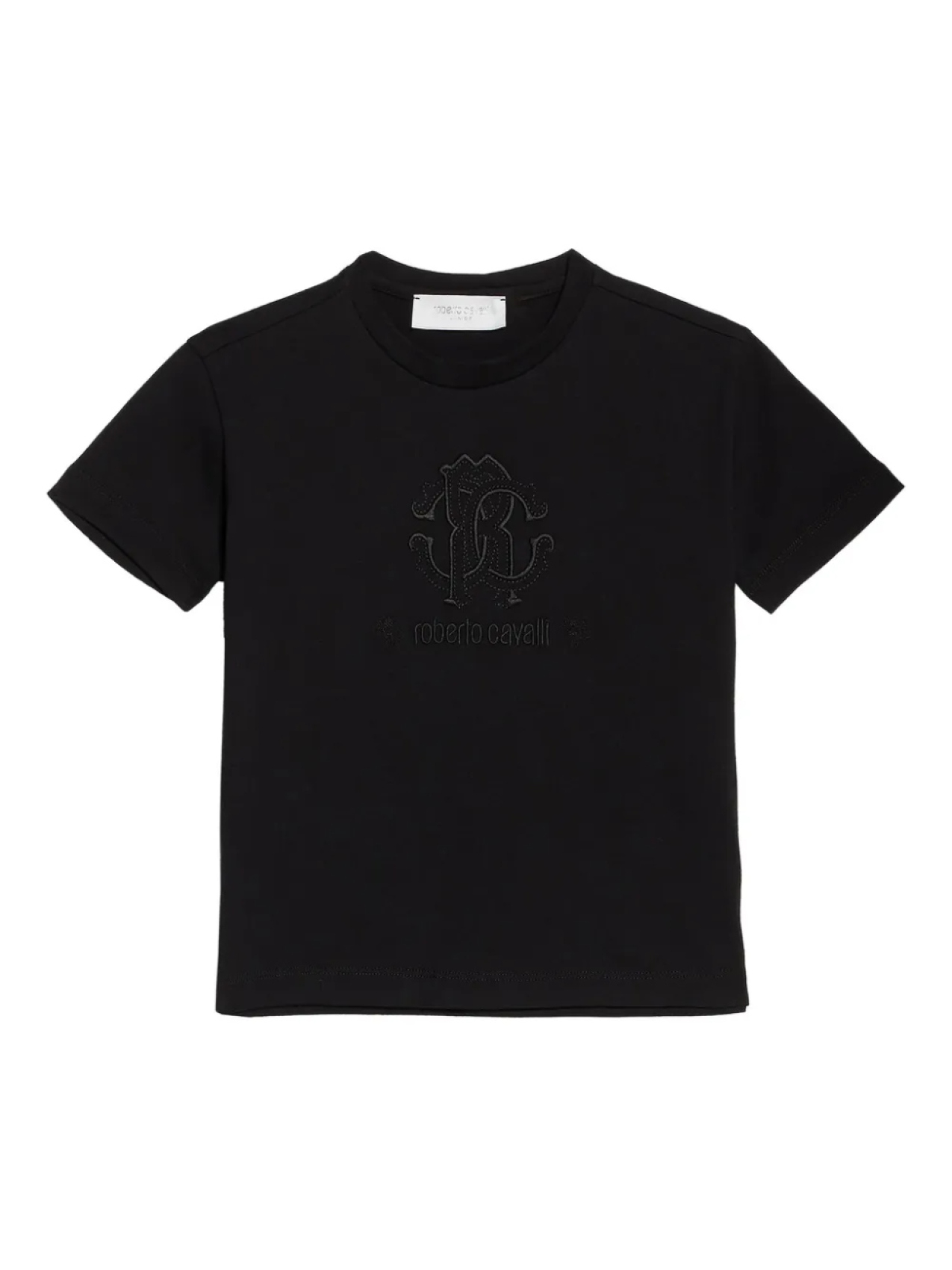 

Футболка с вышитым логотипом Roberto Cavalli Junior, черный
