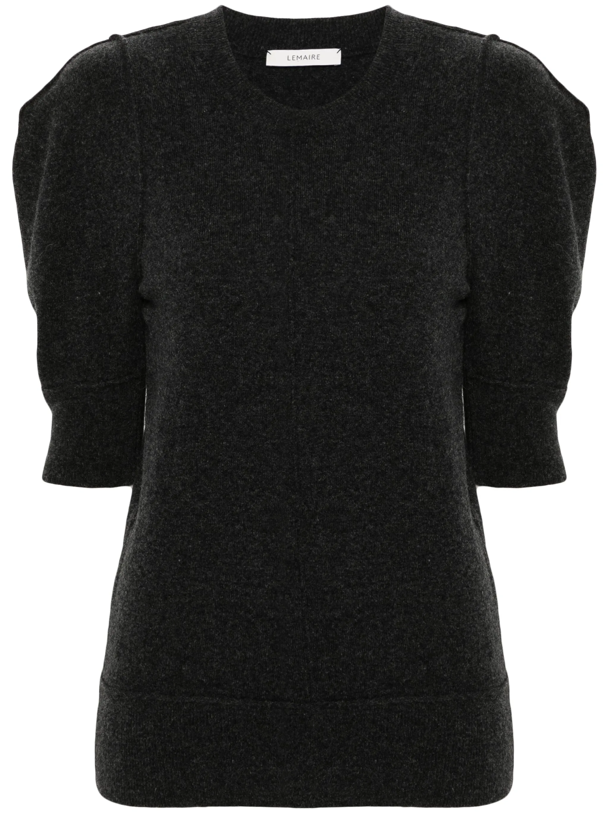 

Трикотажный топ с короткими рукавами Lemaire, серый