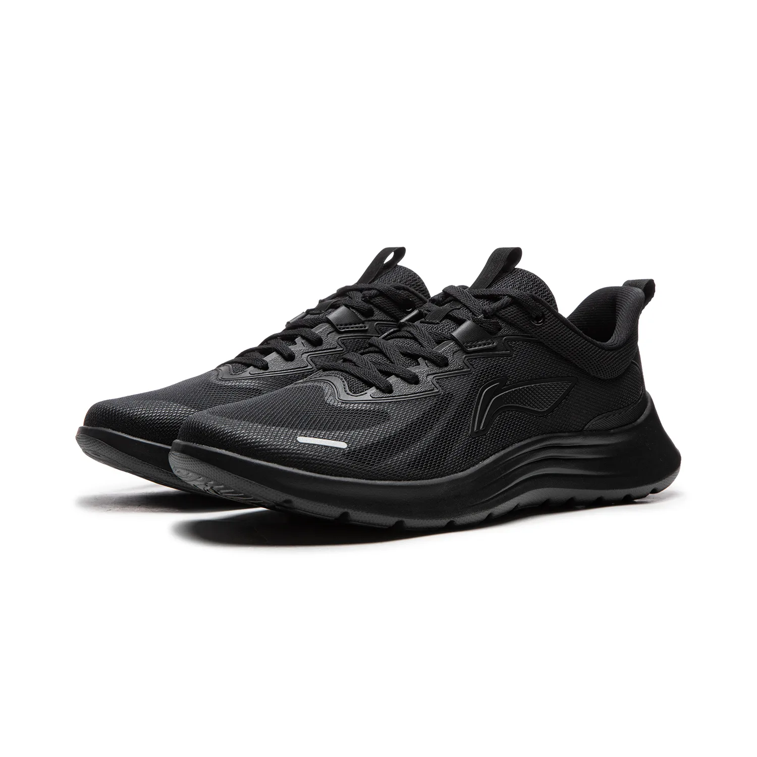 Li-Ning Light Feather Cushioning Slip Resistant Lightweight низкие кроссовки для бега мужские black — фото 4