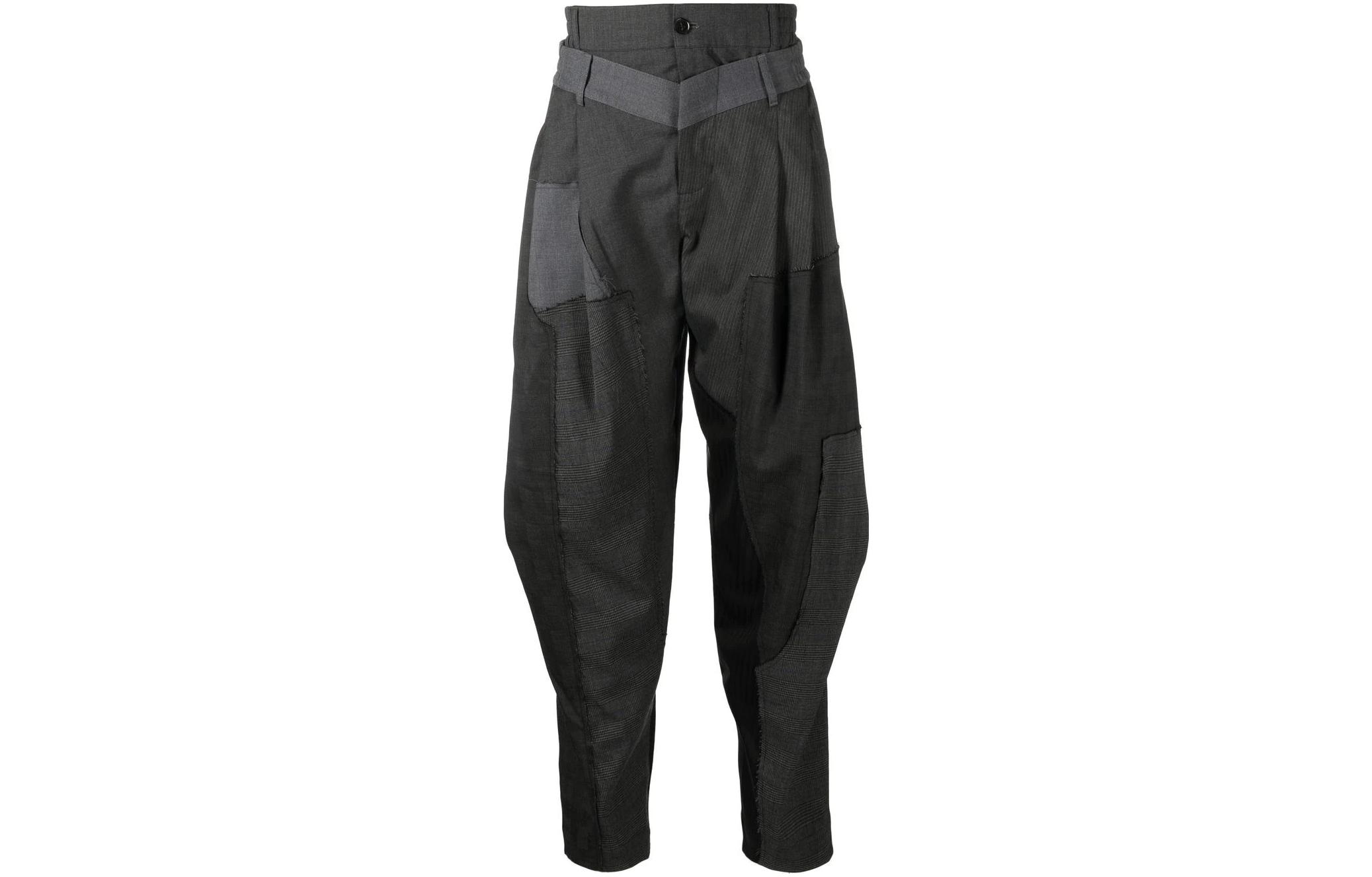 

Брюки с многослойным дизайном суженные Feng Chen Wang, серый