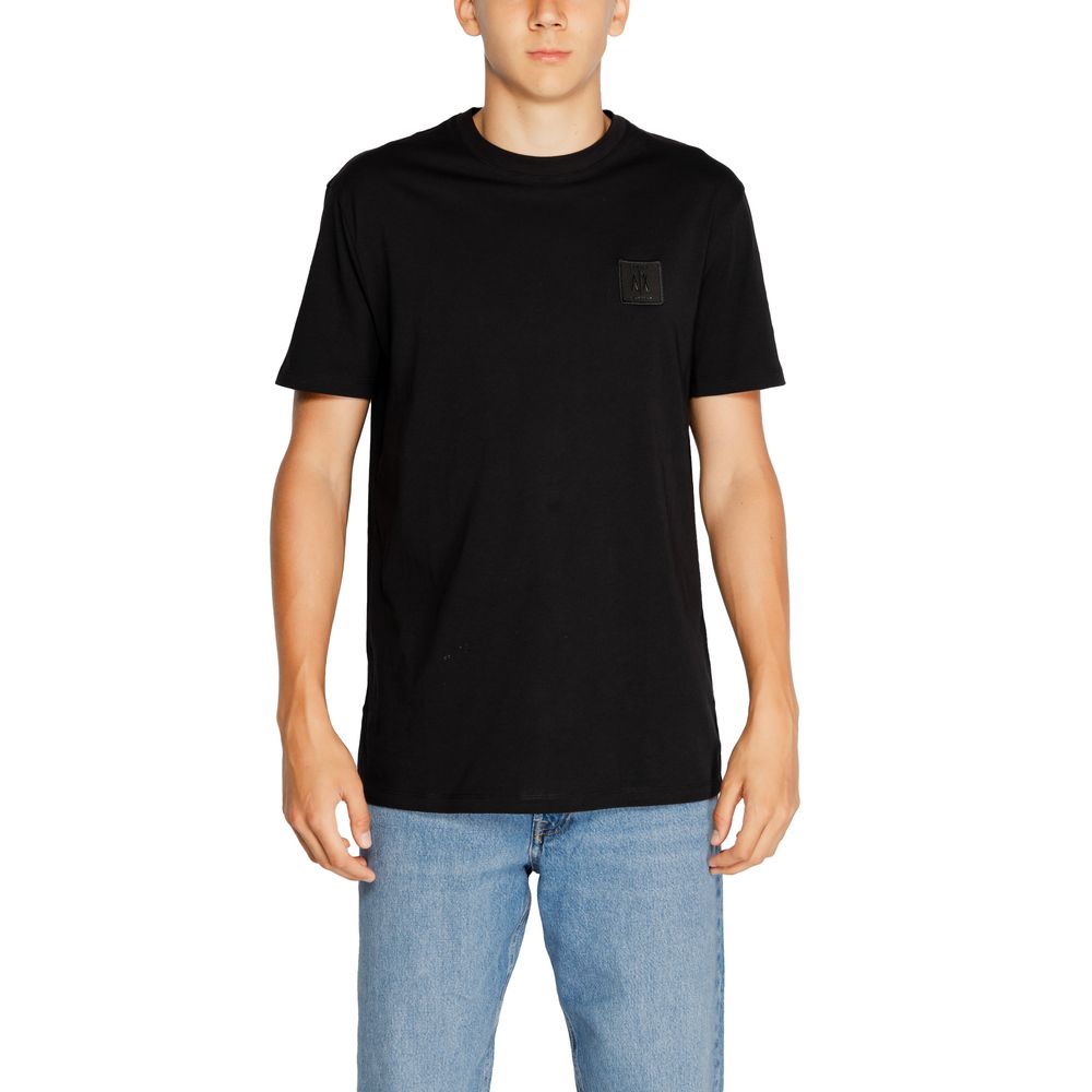 

Черная хлопковая футболка Armani Exchange