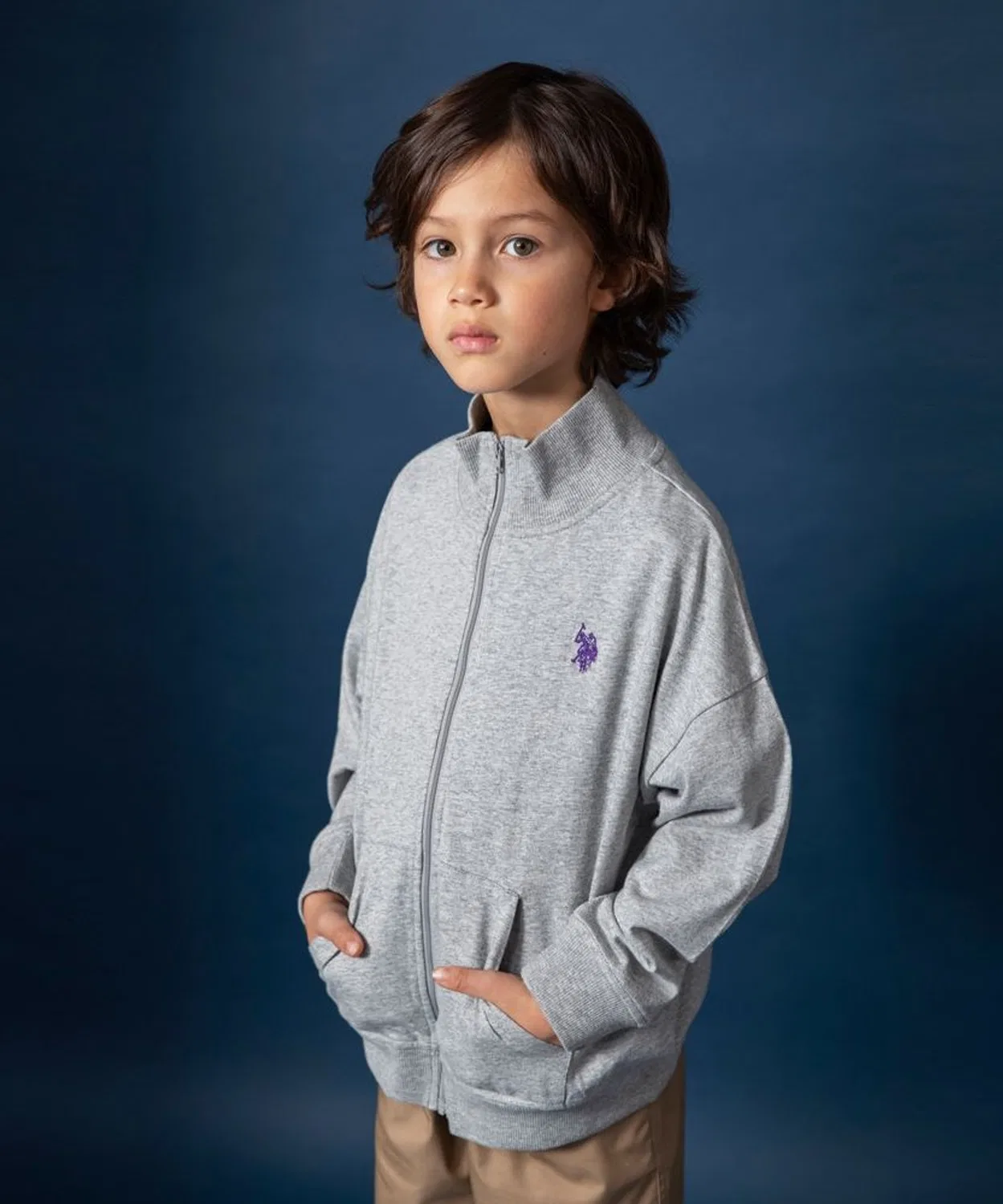 Куртка U.S. POLO ASSN. с вышивкой, серая