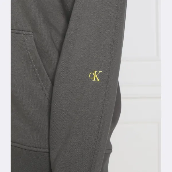 Толстовка обычного кроя на молнии со свободными местами Calvin Klein, серый — фото 3
