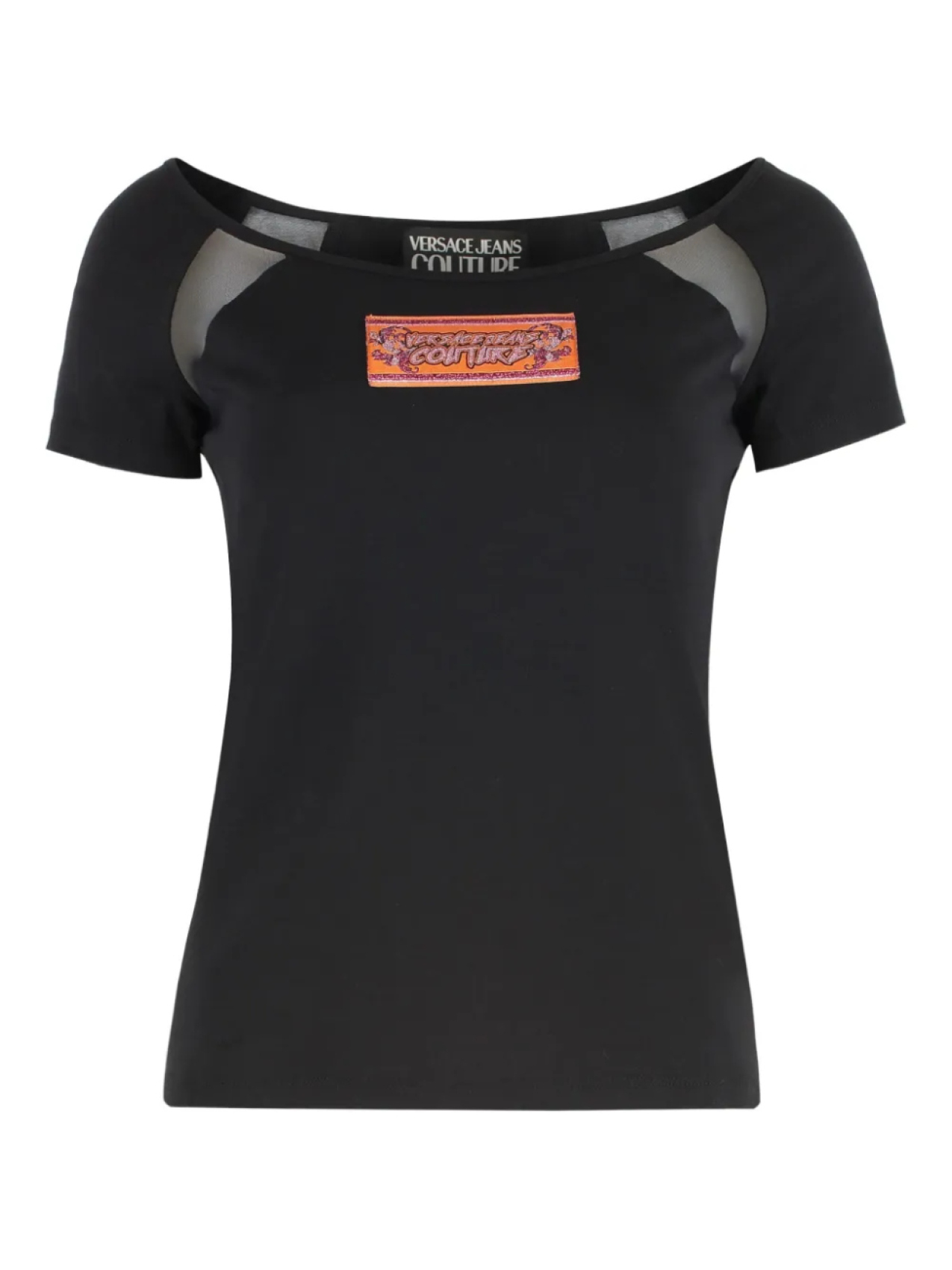 

Футболка Versace Jeans Couture из хлопка с сетчатыми вставками, черный