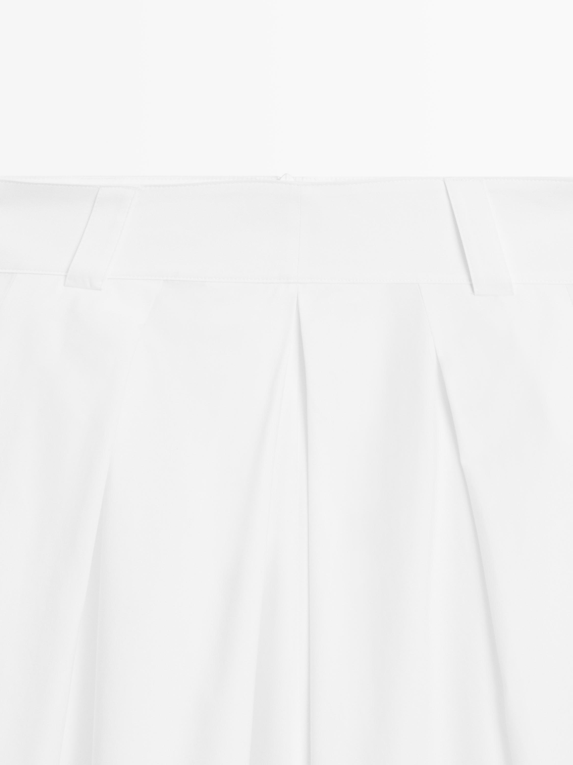 Миди-юбка с деталями под ремень Massimo Dutti, white — фото 4