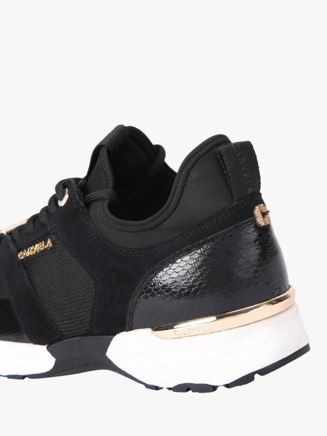 Темповые кроссовки на шнуровке из смесовой замши Carvela, Black — фото 4