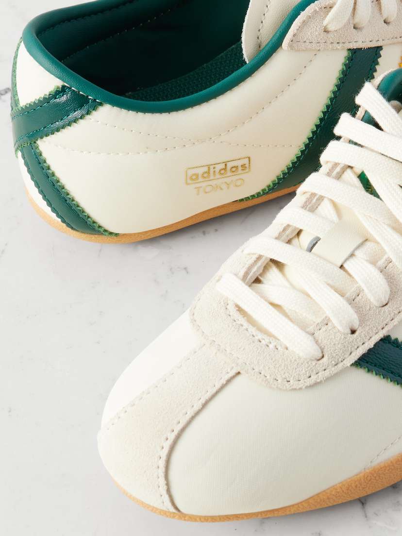 Кроссовки Tokyo из замши и кожи с отделкой из ракушки Adidas Originals, белый — фото 4