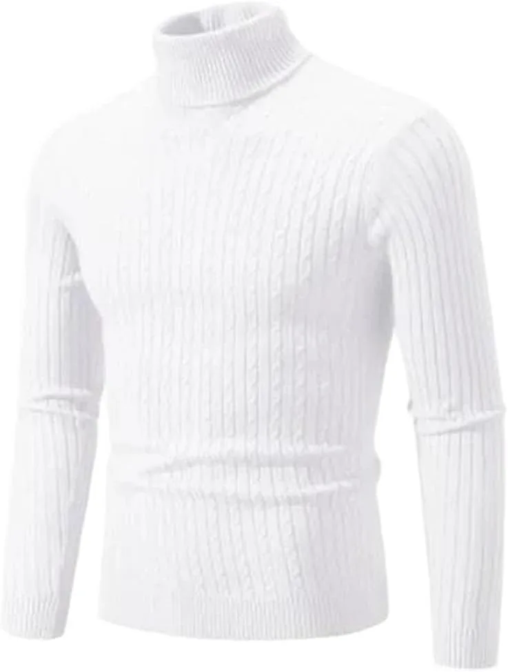 

Мужской зимний вязаный свитер с высоким воротом