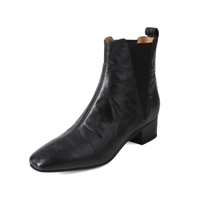 Echo&yolo Женские черные ботильоны без подкладки, цвет Black Unlined