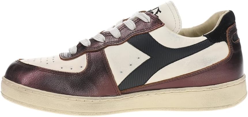 Мужские кеды Diadora Mi Basket Low Metallic с потертой шнуровкой, повседневные- бежевые — фото 3