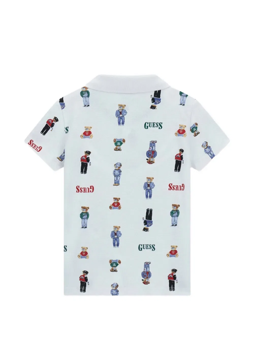 Рубашка-поло с медвежьим принтом Guess Kids, белый — фото 2