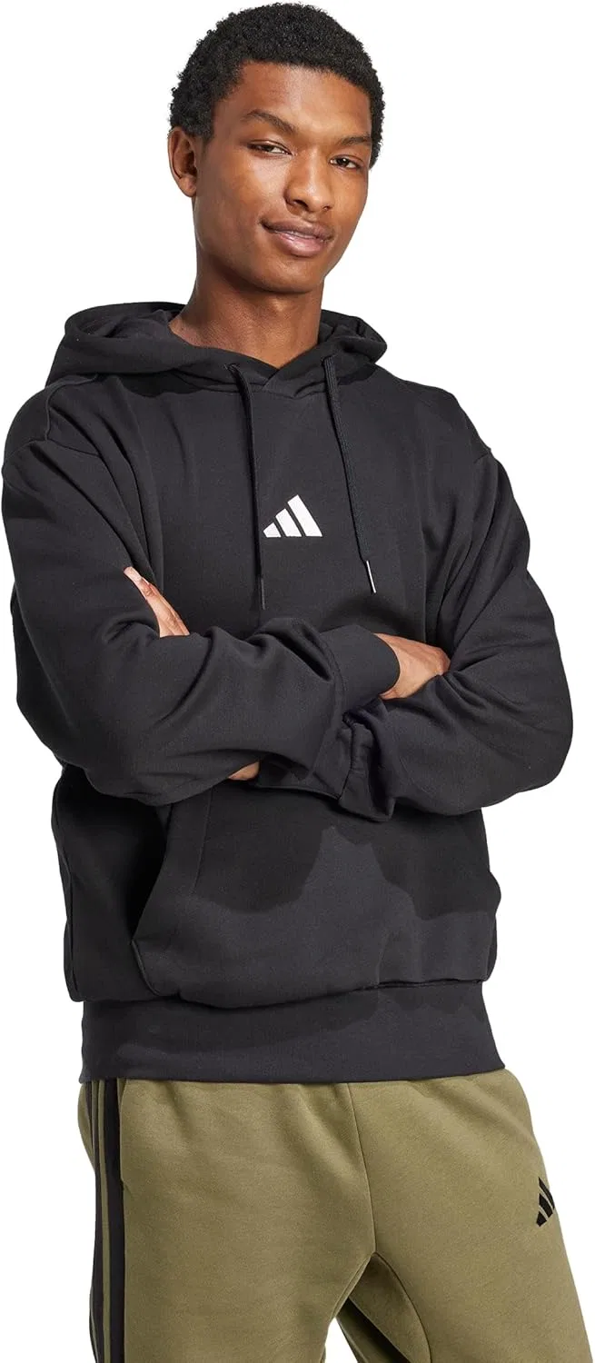 Худи adidas Essentials Feelcozy Fleece, черный/белый — фото 2