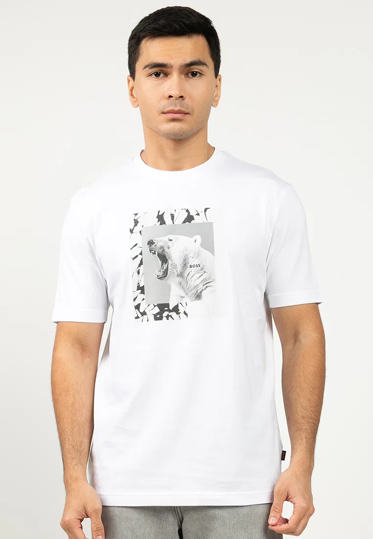 Футболка с коротким рукавом Lupo Tee, BOSS Orange, белый