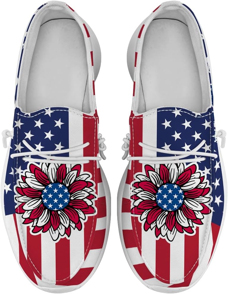 

Мокасины Quorax для женщин и мужчин красно-бело-синие слипоны кроссовки Подарки для мужчин и женщин