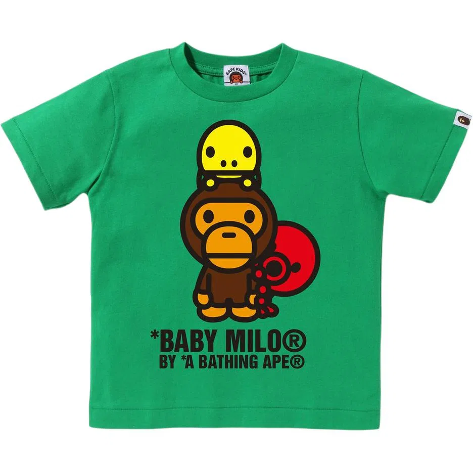Детская футболка Print Pullover с круглым вырезом и коротким рукавом A BATHING APE, Green