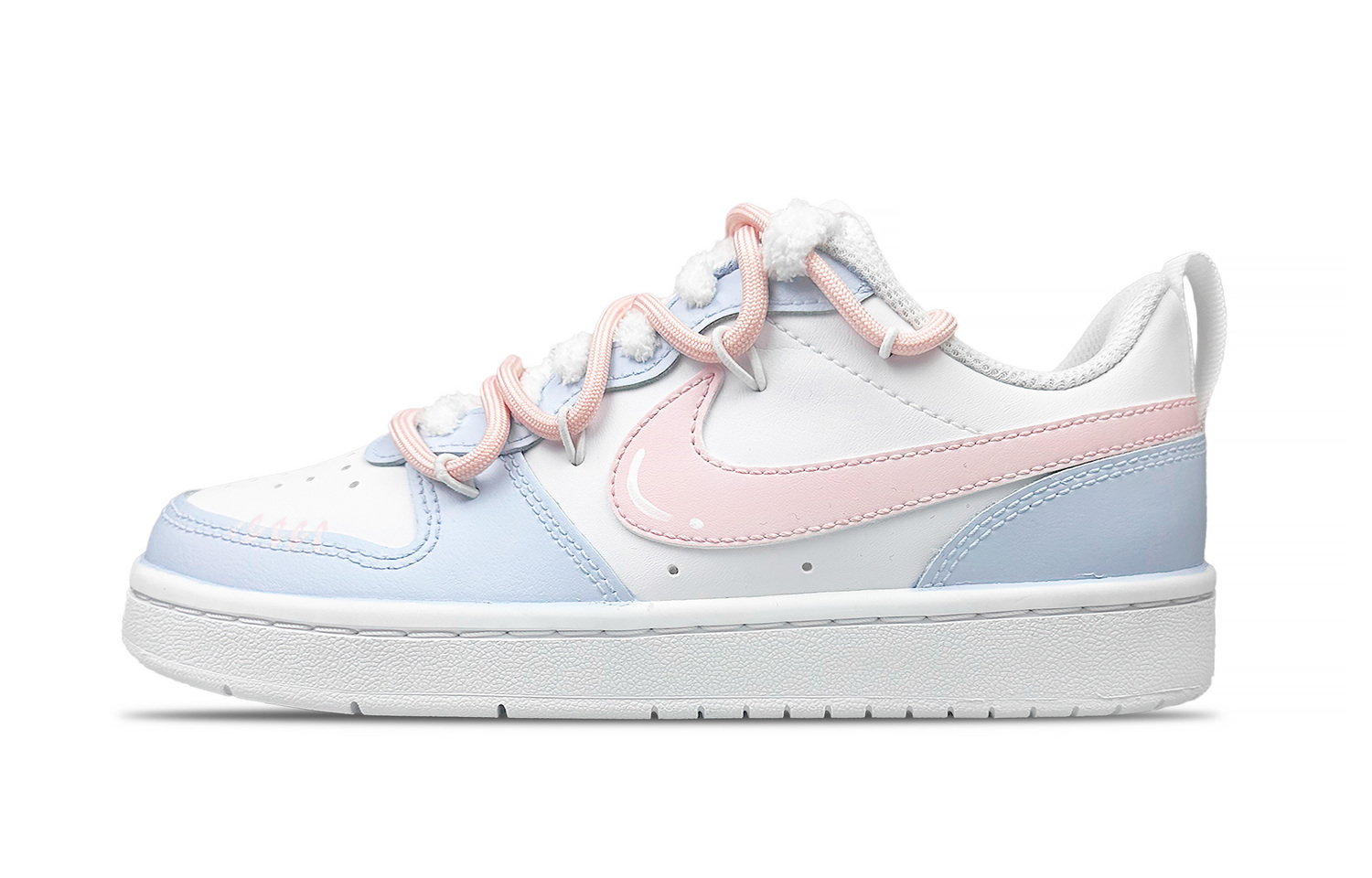 

Nike Кроссовки для скейтбординга Court Borough Sweet Berry Bubble Cushioning низкие детские Blue Pink подростковые