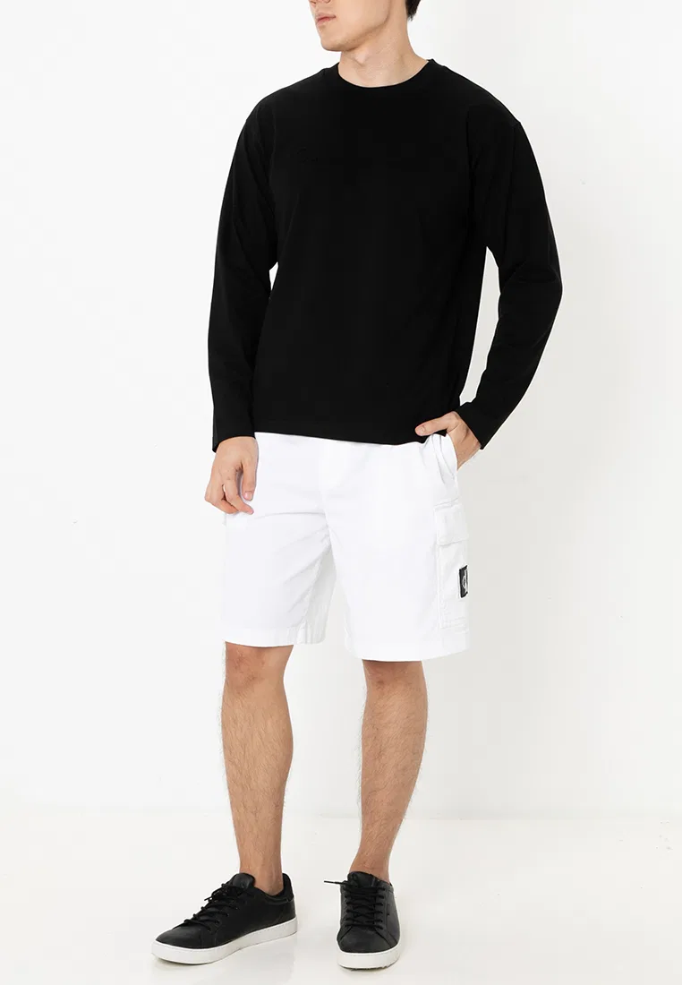 Футболка с длинным рукавом, с логотипом, Institutional Logo Long Sleeve Tee Calvin Klein, черный — фото 4