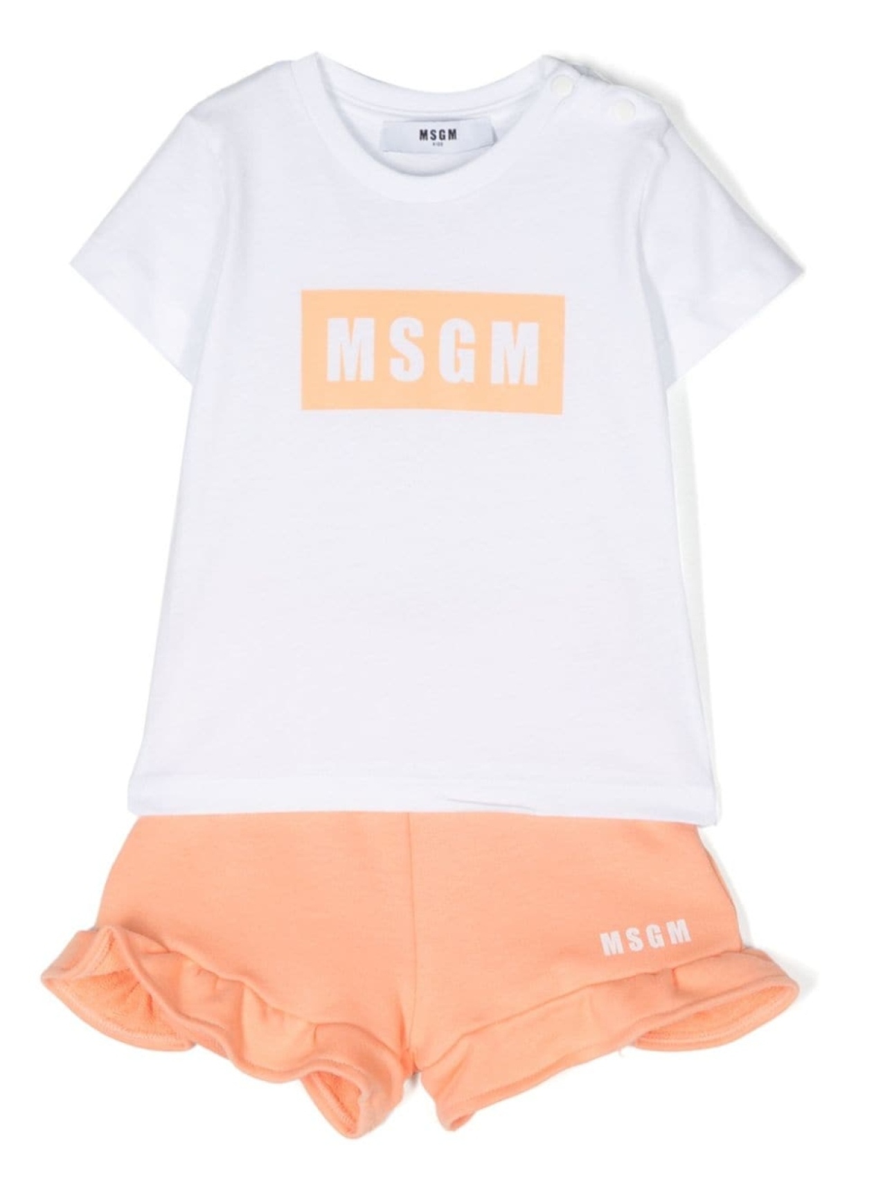 

MSGM Kids комплект из футболки и шортов с логотипом, белый