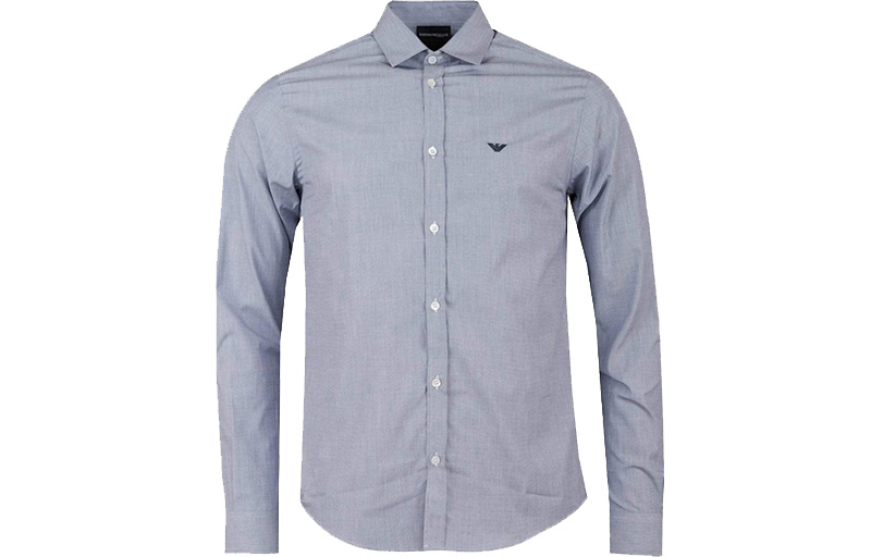 

EMPORIO ARMANI Мужская рубашка морского синего цвета Marine Blue