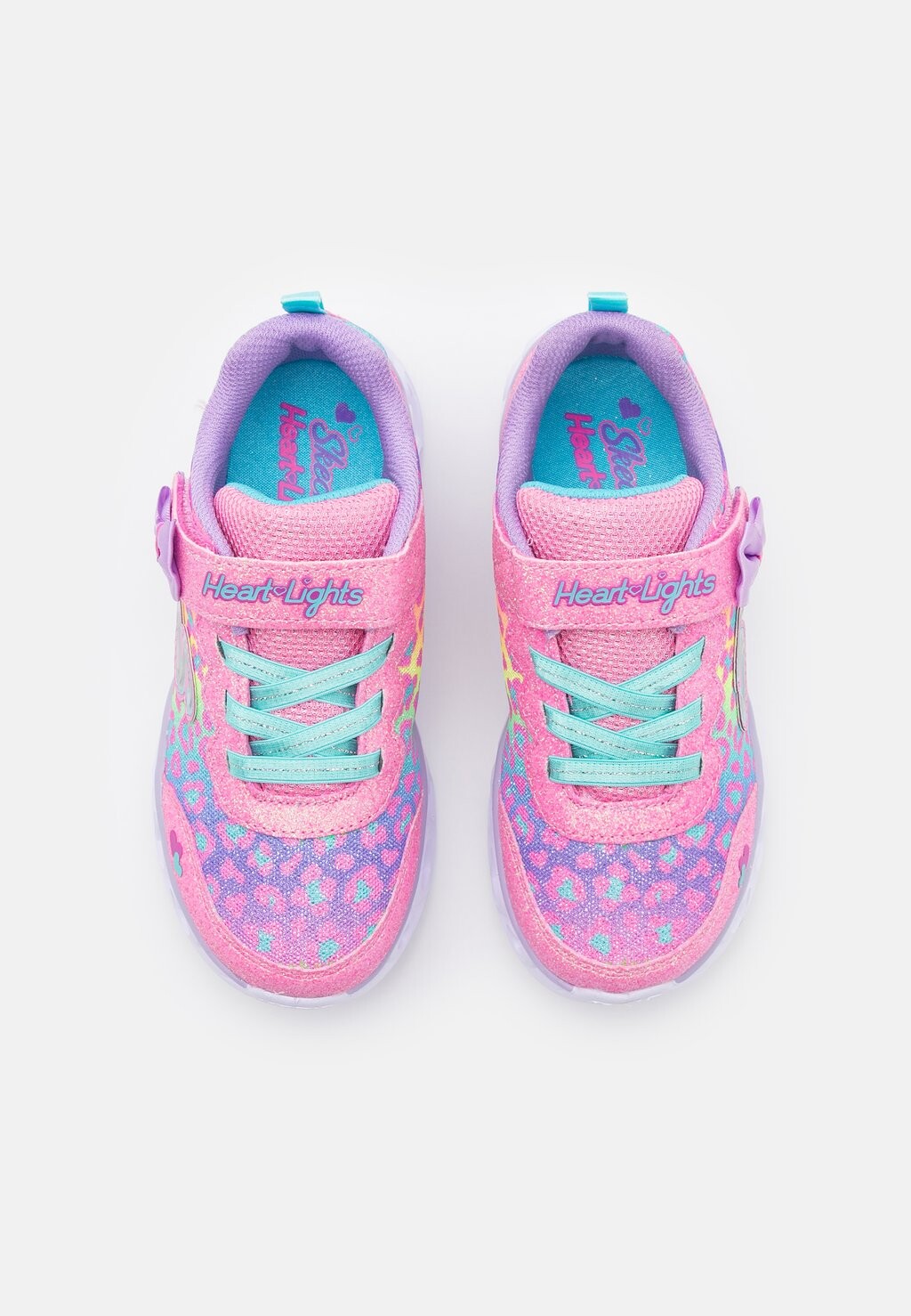 Низкие кроссовки Heart Lights Skechers, цвет hot pink /lavender/aqua — фото 4