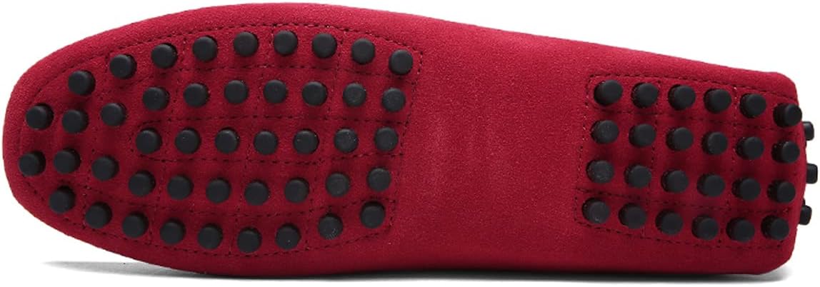 Мокасины Santimon Mens Penny из замшевой кожи, повседневные, без шнурков, для вождения, свадьбы, выпускного, красный — фото 4