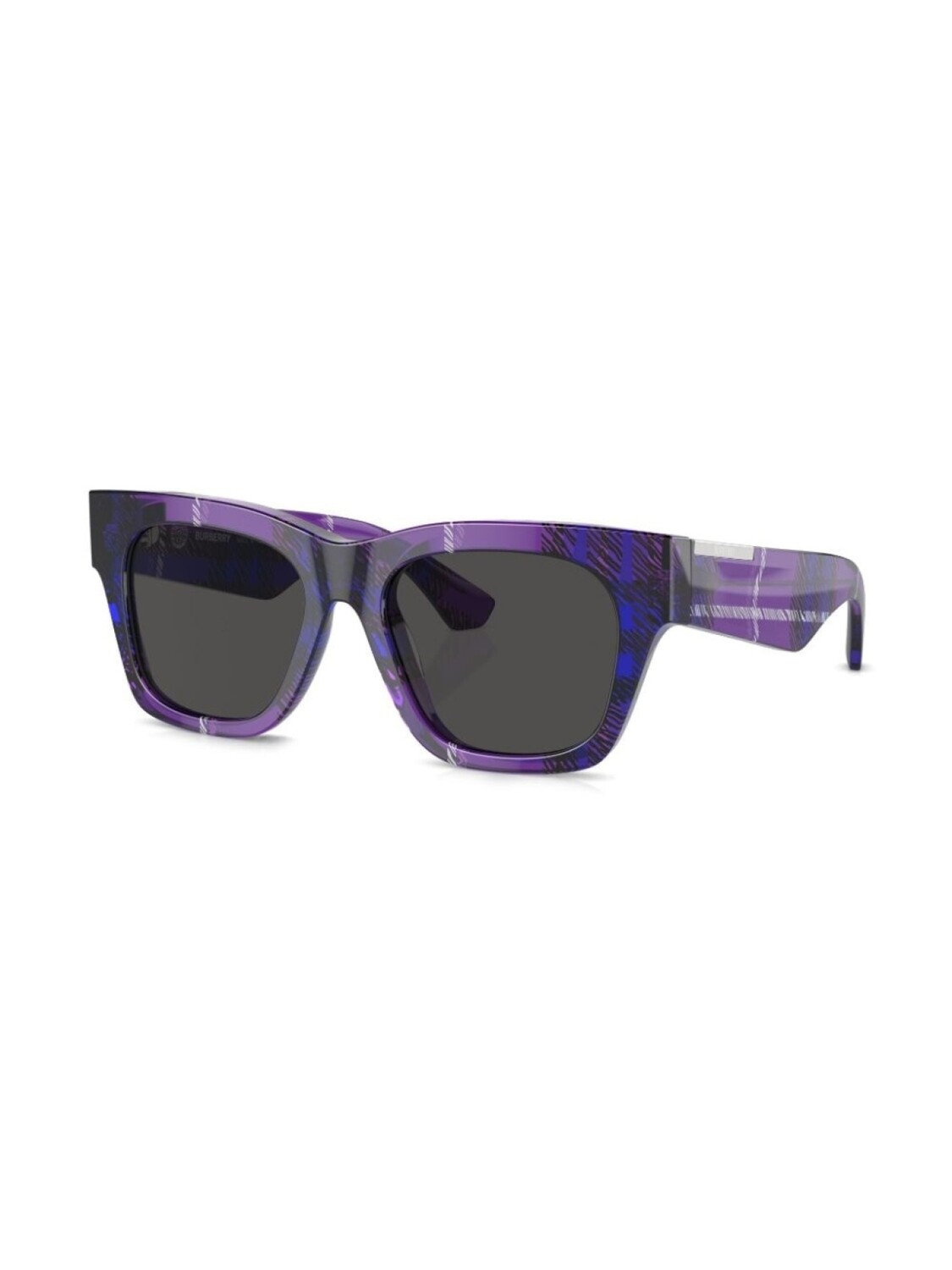 Burberry Eyewear солнцезащитные очки трапециевидной формы в клетку, фиолетовый — фото 2