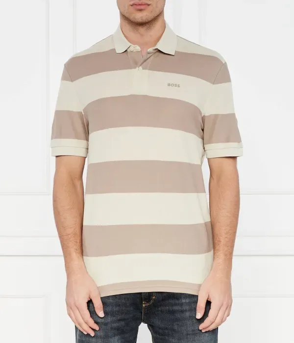 Поло PalesStripe regular fit Boss Orange, коричневый