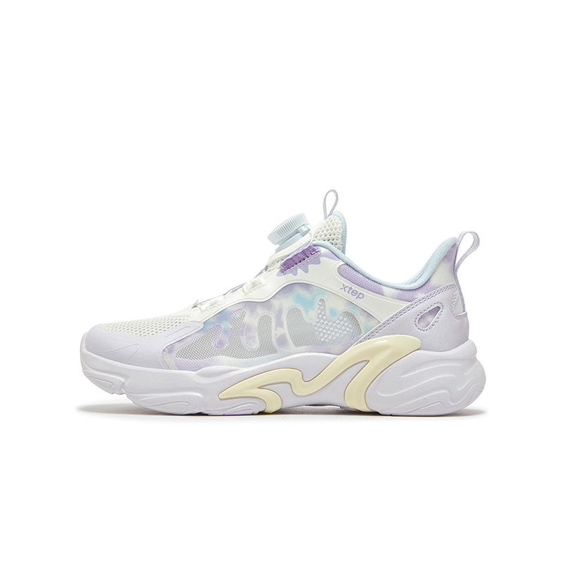 

XTEP Противоскользящие износостойкие низкие повседневные кроссовки sail white light purple детские