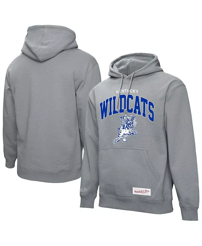 

Мужская худи с классической аркой Kentucky Wildcats в сером меланже Mitchell & Ness