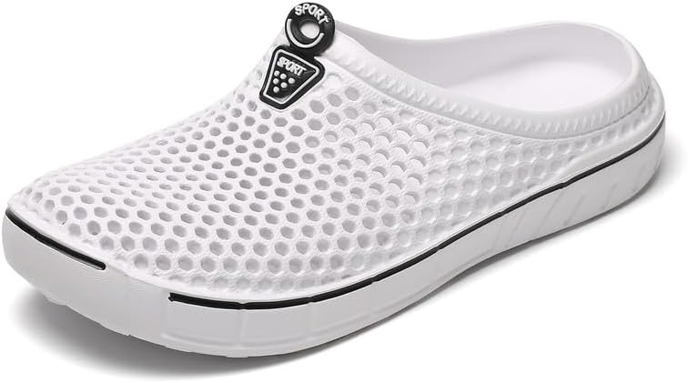 

Унисекс сабо из EVA для сада, мужские слипоны для душа и пляжа, быстро сохнущие, дышащие и легкие, для повседневной носки Generic, белый