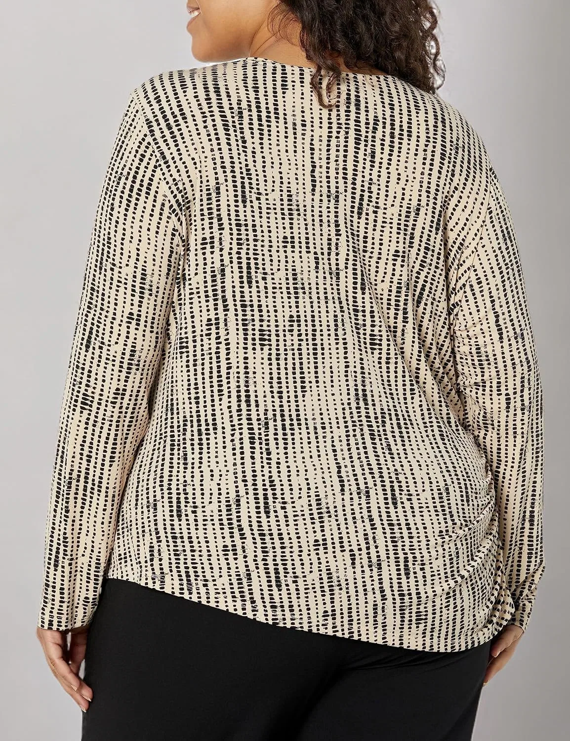 Блуза с принтом, длинный рукав, Calvin Klein, цвет semolina/black — фото 3
