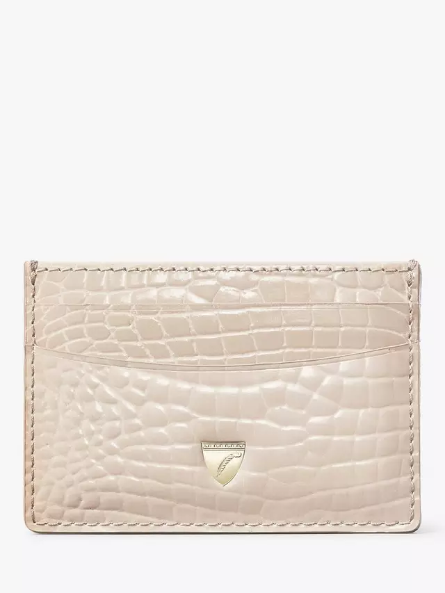 

Картхолдер Aspinal of London Croc Leather Slim Credit, цвет soft/taupe