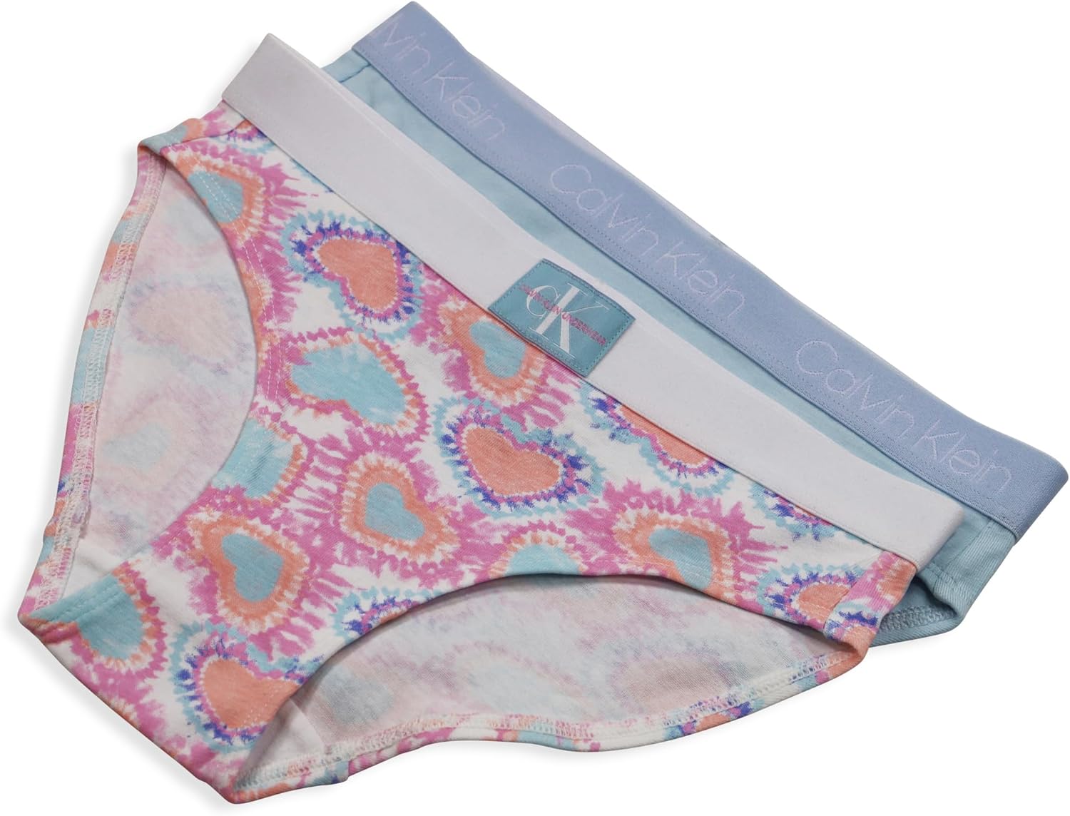 Комплект из 3 пар бикини Calvin Klein Girls Modern Cotton, Heart Tie Dye/Empyrean Blue — фото 2