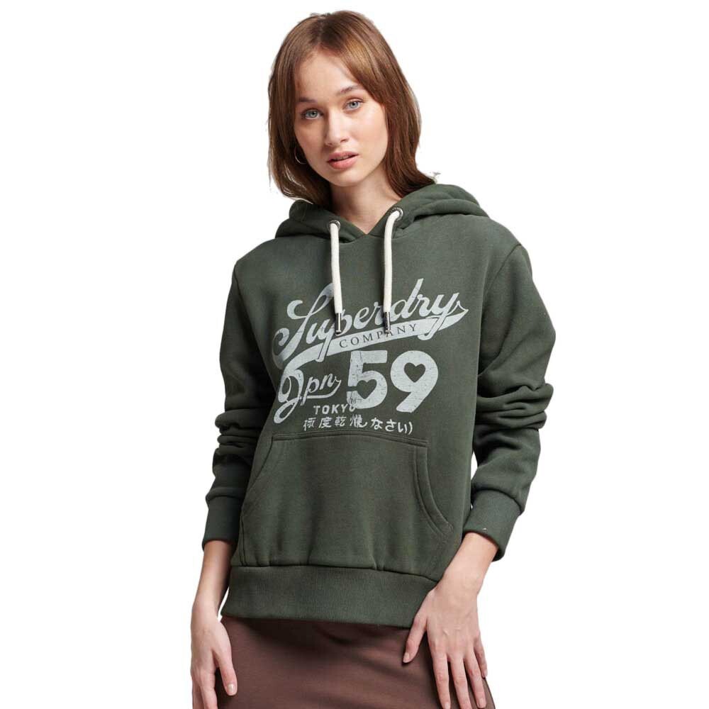 

Худи Superdry Archive Script Graphic, зеленый