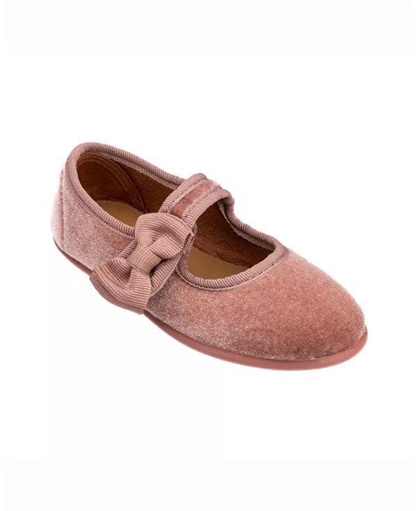 

Унисекс бархатные туфли-мэри-джейн с бантом - для маленьких детей, детей постарше, малышей. Elephantito, розовый