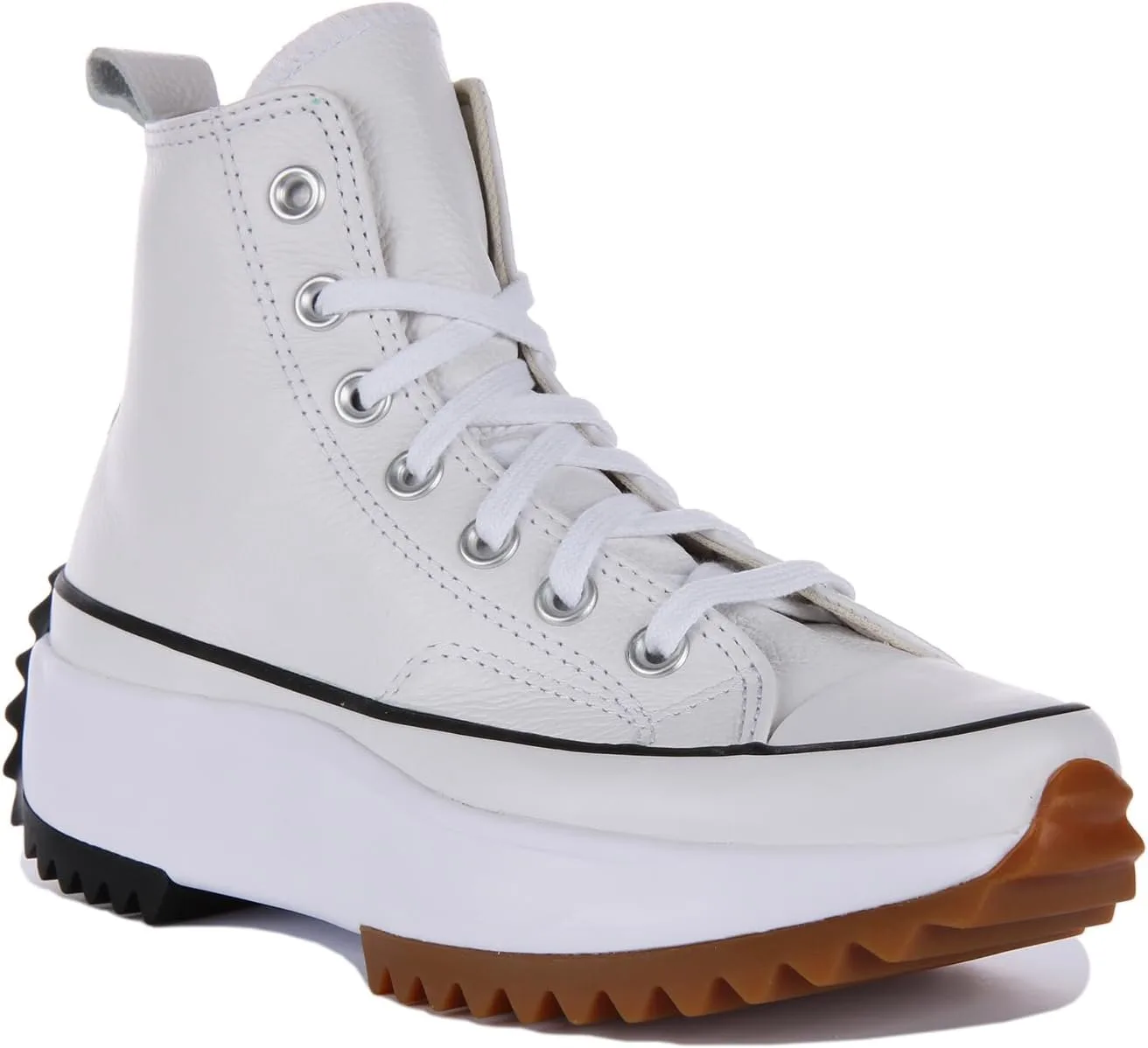 Мужские кожаные кроссовки Converse Run Star Hike на платформе, белый/черный