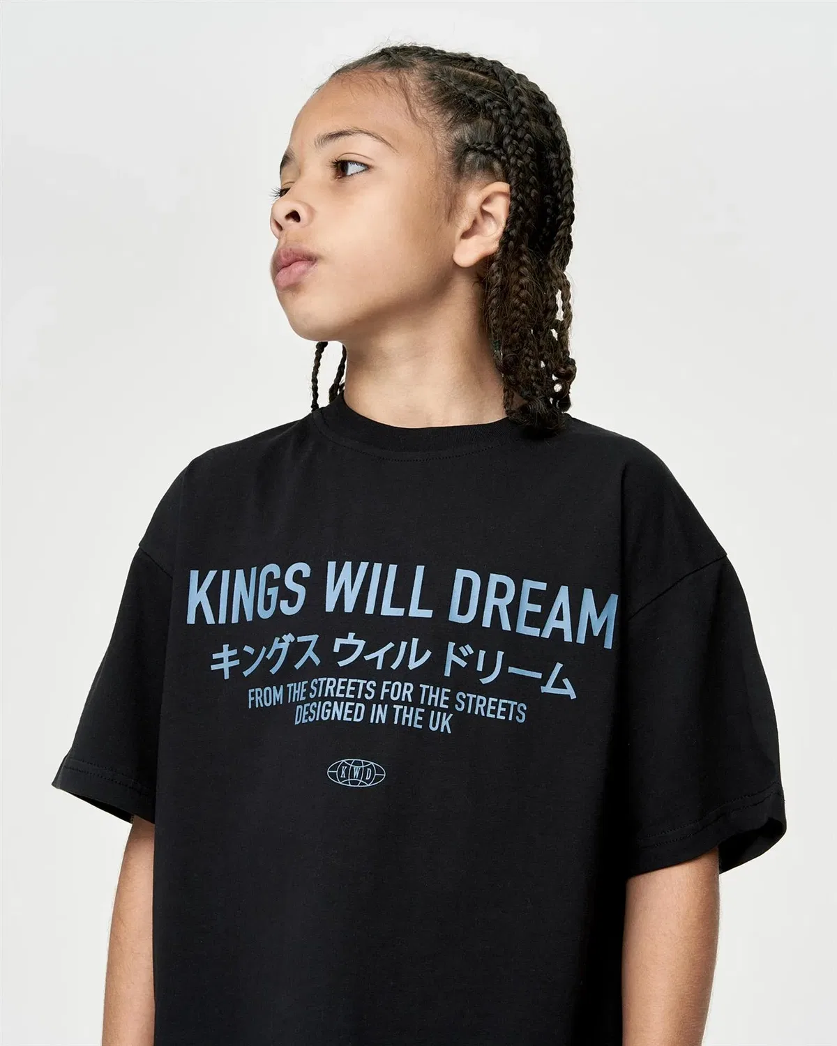 Футболка для мальчиков Oversized Fit Kings Will Dream, черный — фото 3