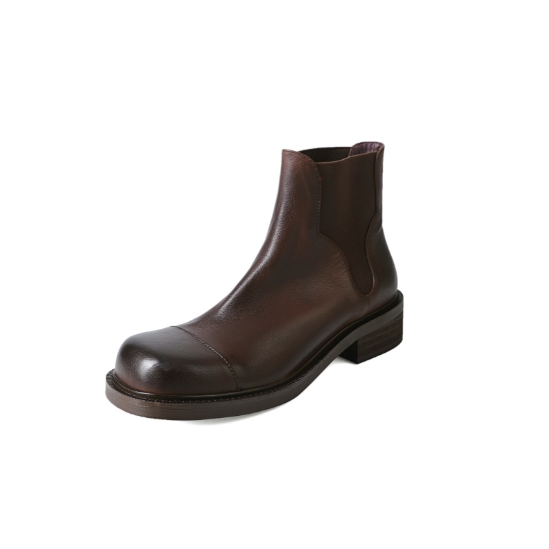 Yeezyy Reezy Короткие женские челси-ботфорды 3 см коричневые, цвет Brown