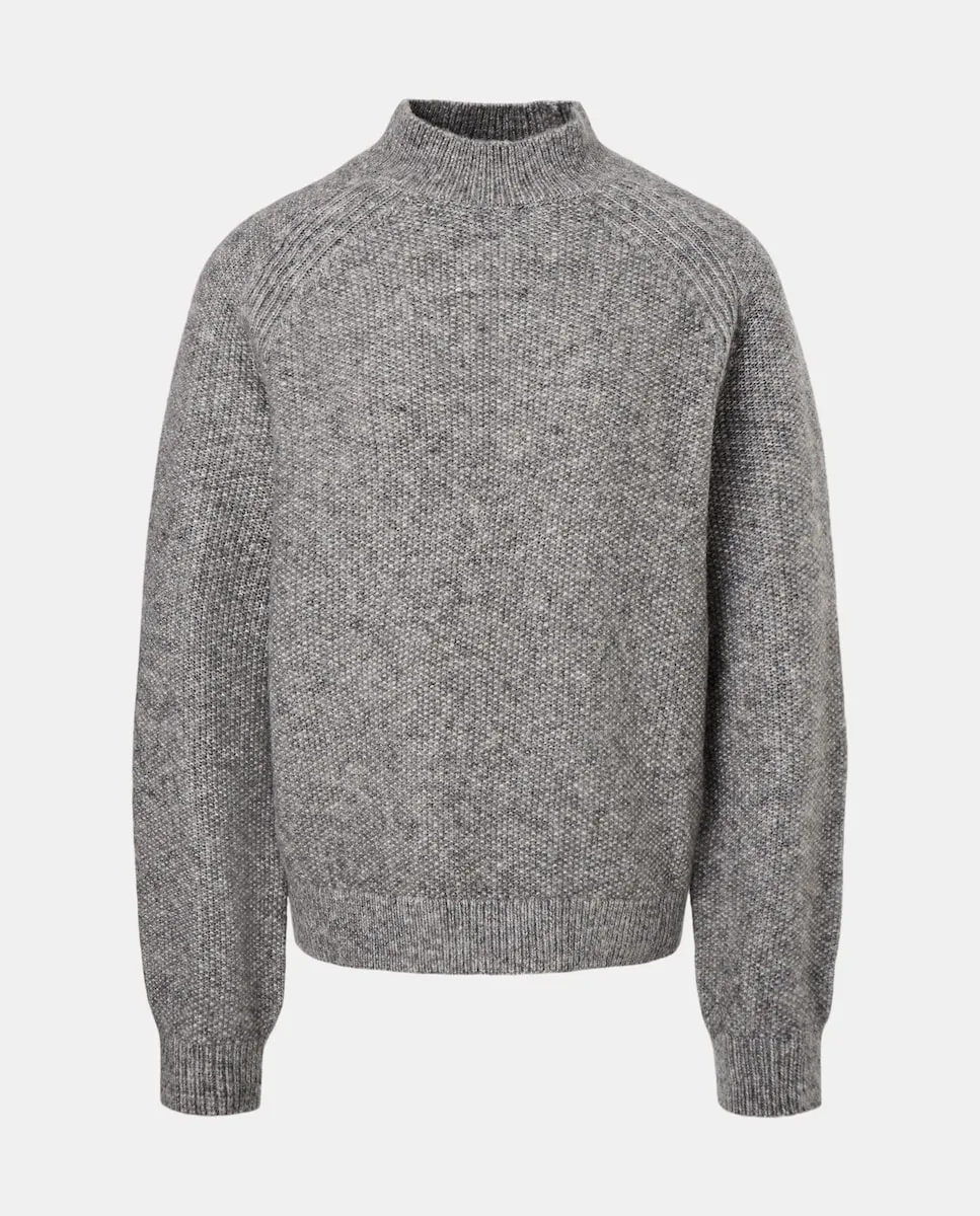 

Женский джемпер с воротником Перкинс и трикотажной структурой Easy Wear, светло-серый