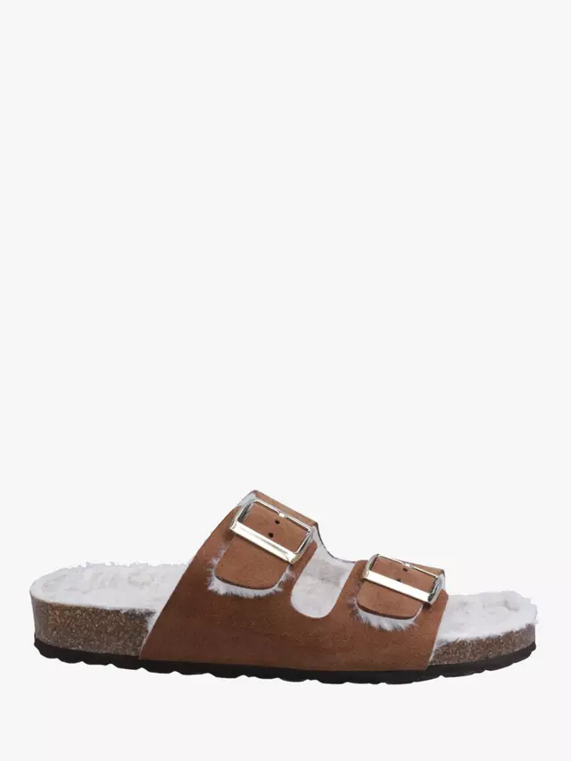 

Тапочки Hush Puppies Jessie Suede Wool Lined Sandal, цвет tan