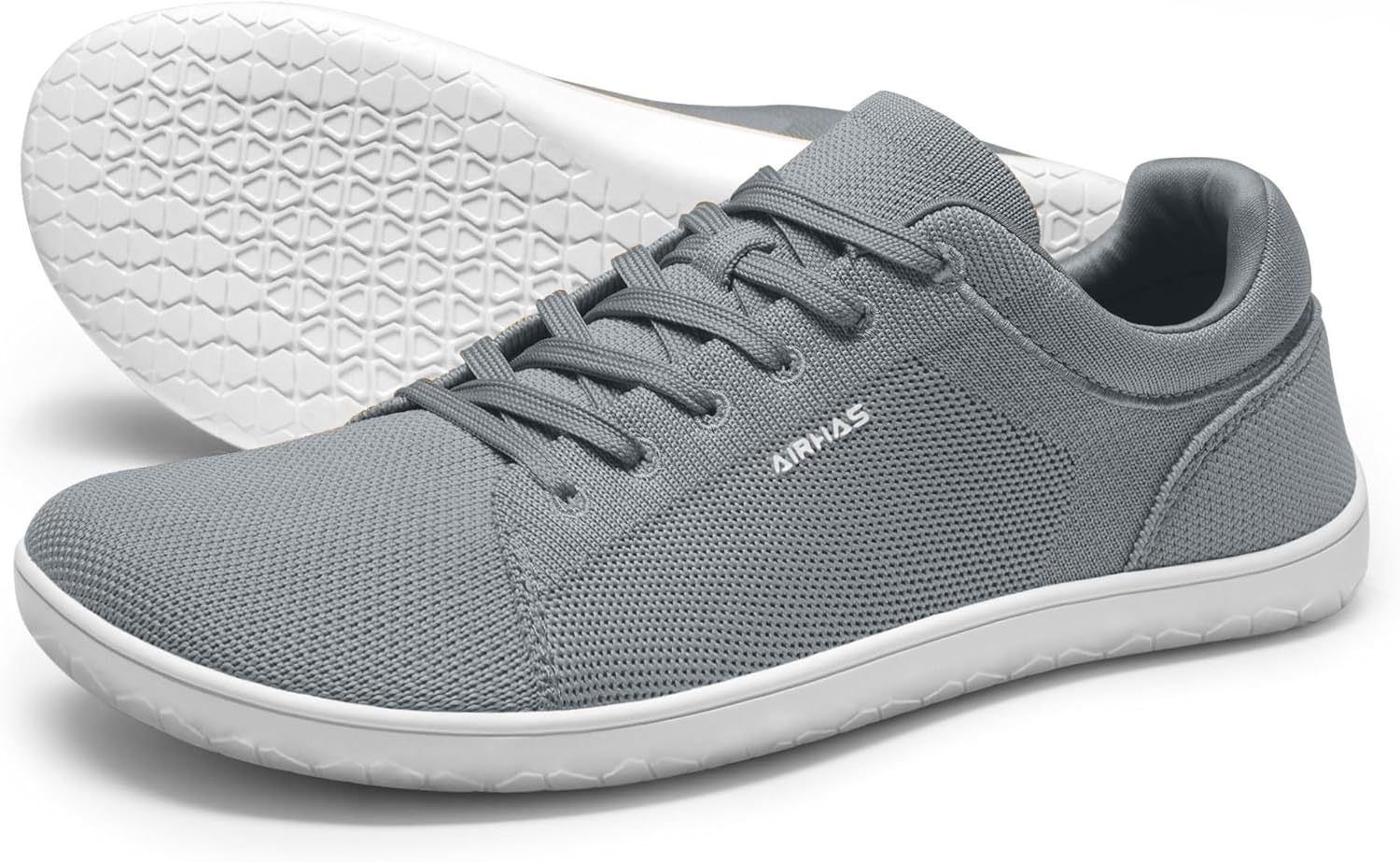 

Мужские обувь Легкие прогулочные туфли Широкий носок Гибкие кроссовки с нулевым падением для мужчин Летние минималистичные повседневные туфли Airhas, темно-серый
