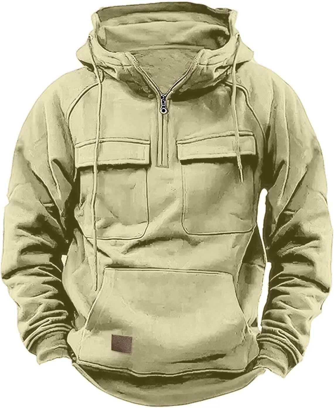 

Винтажный худи для мужчин с завязками, длинный рукав и карман