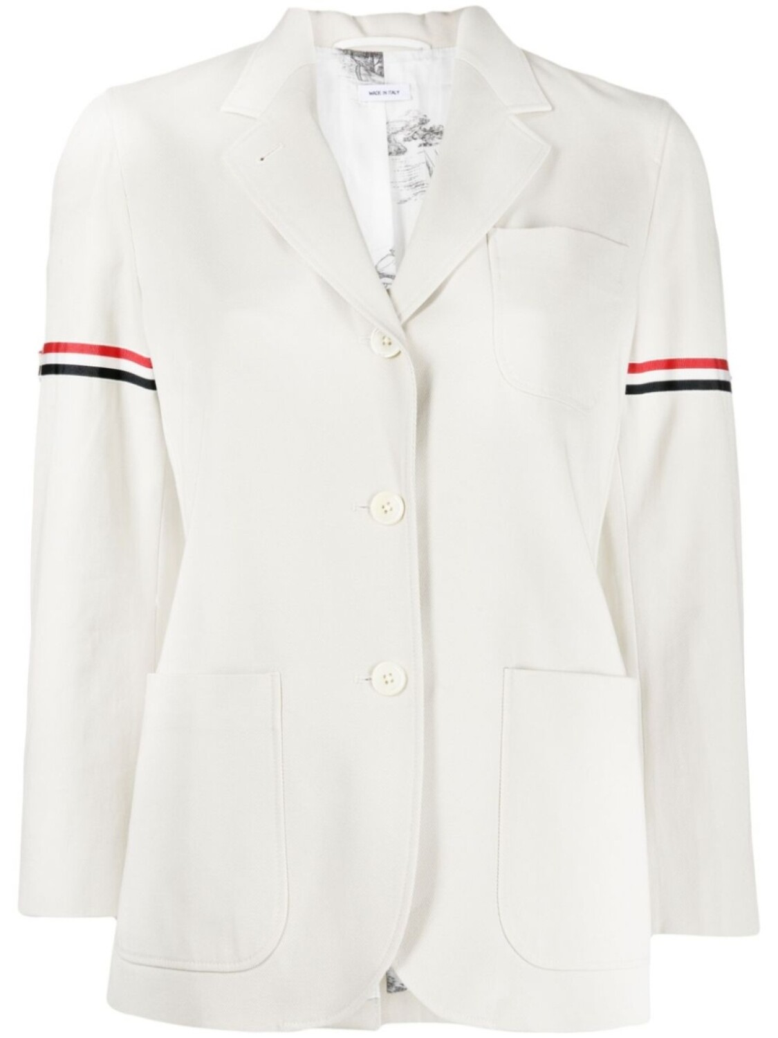 

Thom Browne блейзер с полосками RWB, нейтральный цвет