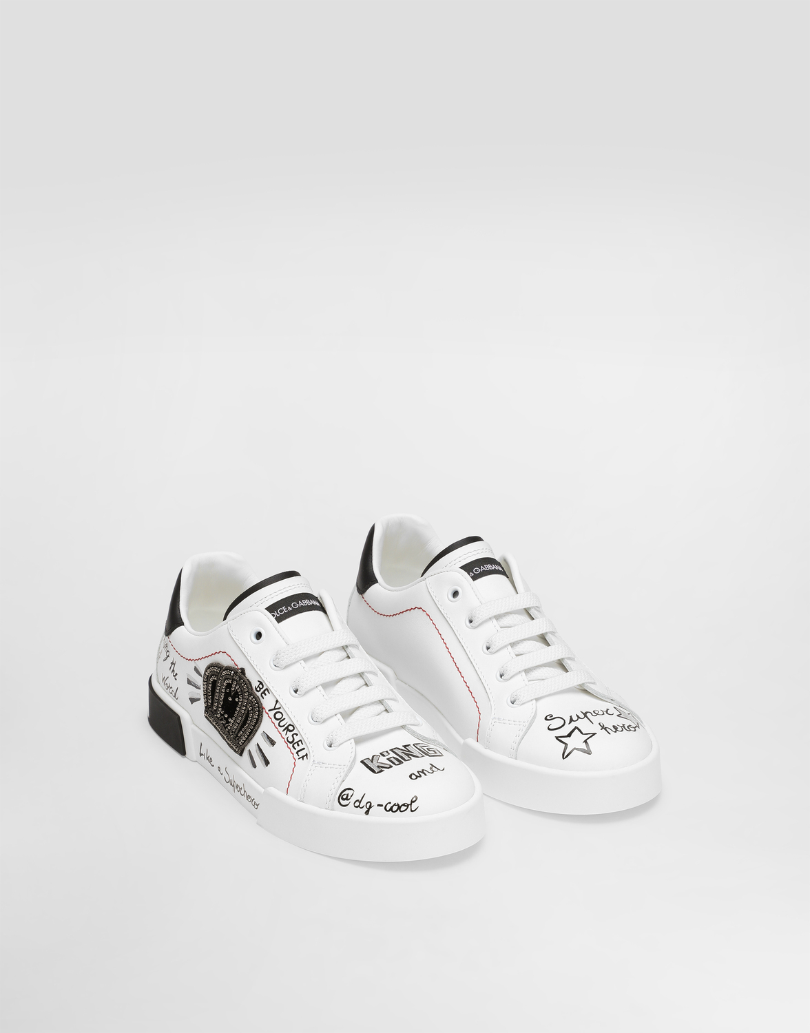 Кроссовки Portofino Light из печатной телячьей кожи Dolce&Gabbana, мультиколор — фото 2